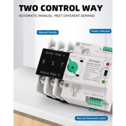 Comutator de transfer, PV, 3P cu șină DIN, SINOTIMER, comutatoare de selecție automată de transfer cu dublă alimentare, 125A